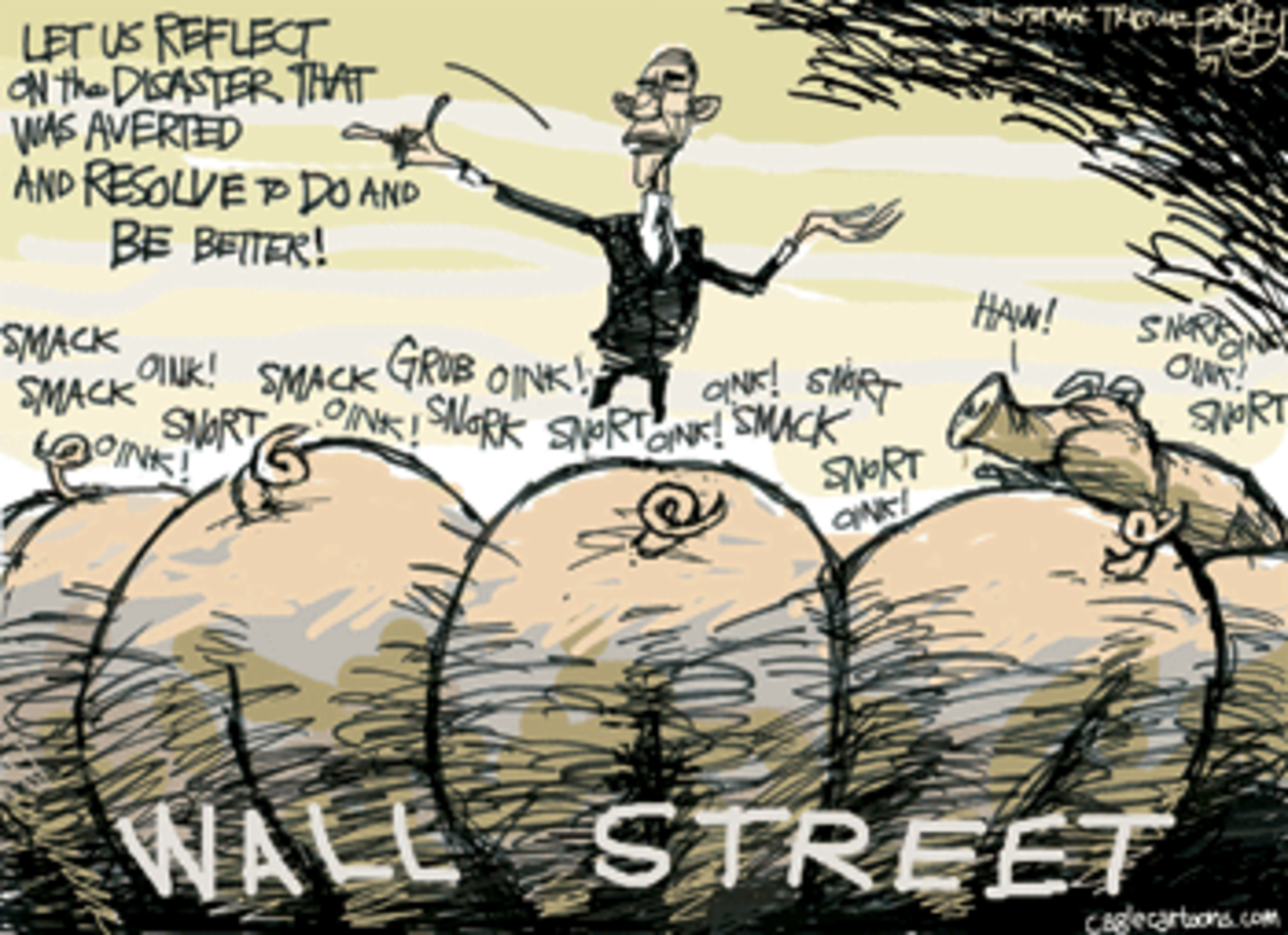 Barack Obama Cartoon - Wall Street Pigs