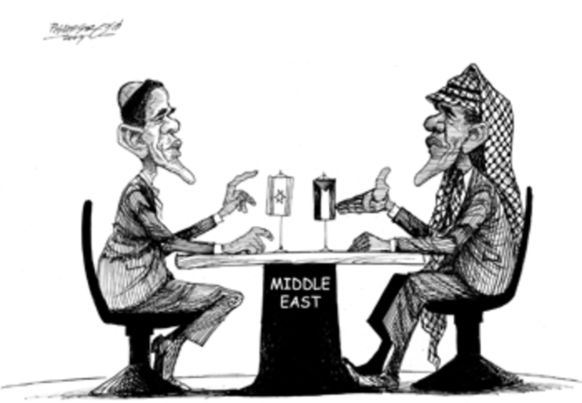 Barack Obama Cartoon in Middle East Talks