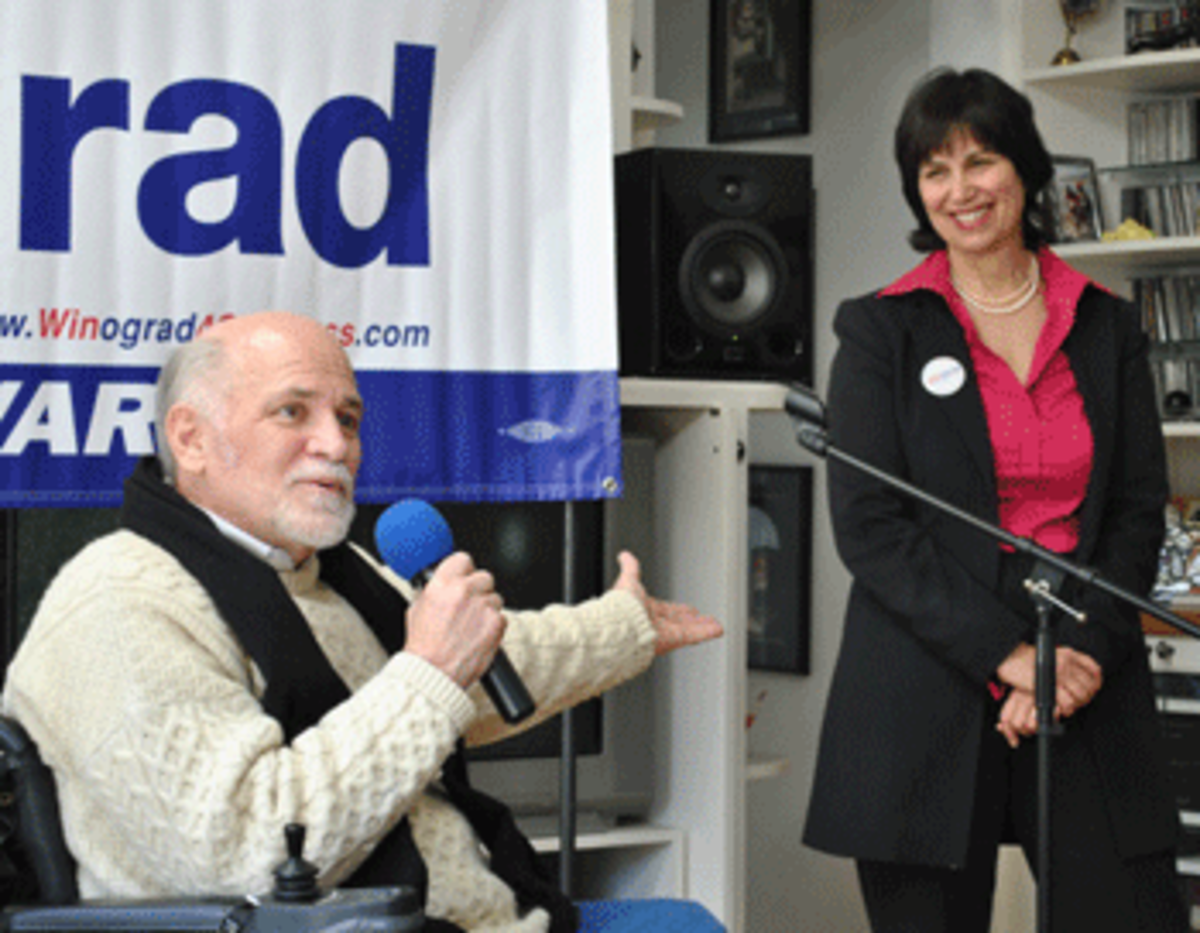 Vietnam vet, author, and antiwar activist Ron Kovic with Marcy Winograd