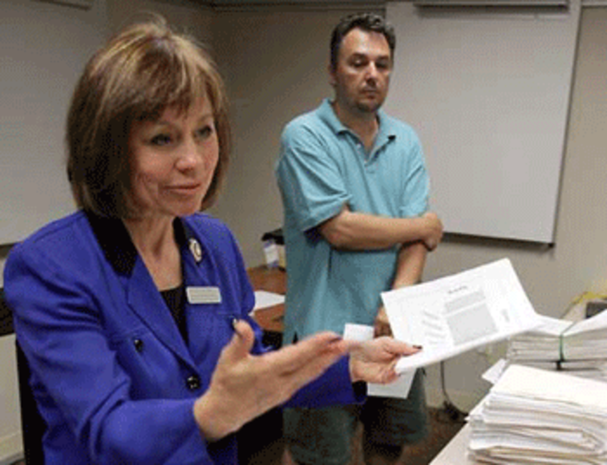 Sharron Angle, running against Harry Reid in Nevada Senatorial race