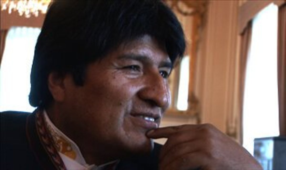 stone-morales Bolivia President Evo Morales