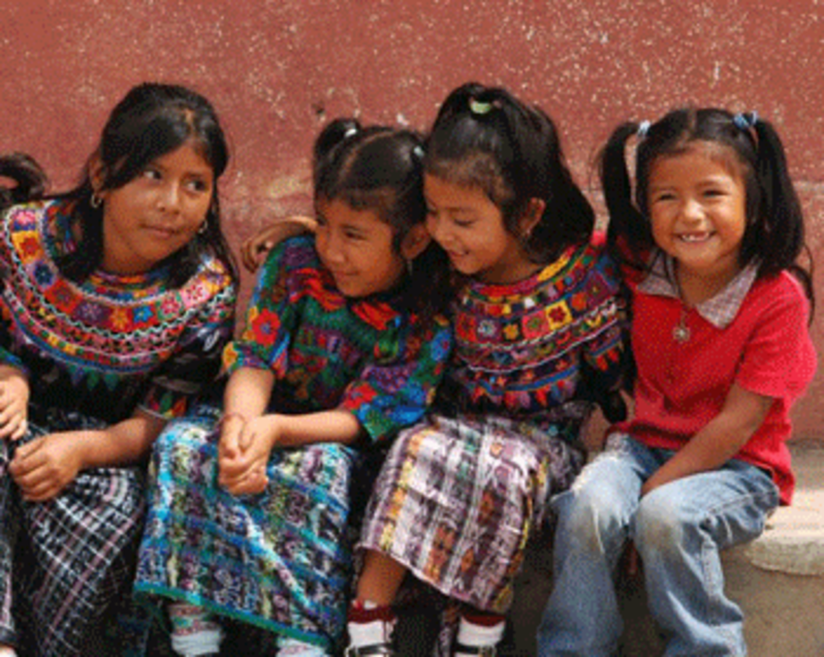 Guatemalan-girls-play-on-a- Guatemalan children playing