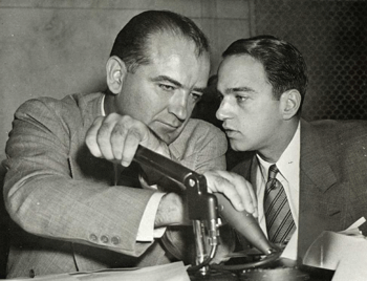 mccarthy-and-cohen Sen. Joe McCarthy and aide Roy Cohn