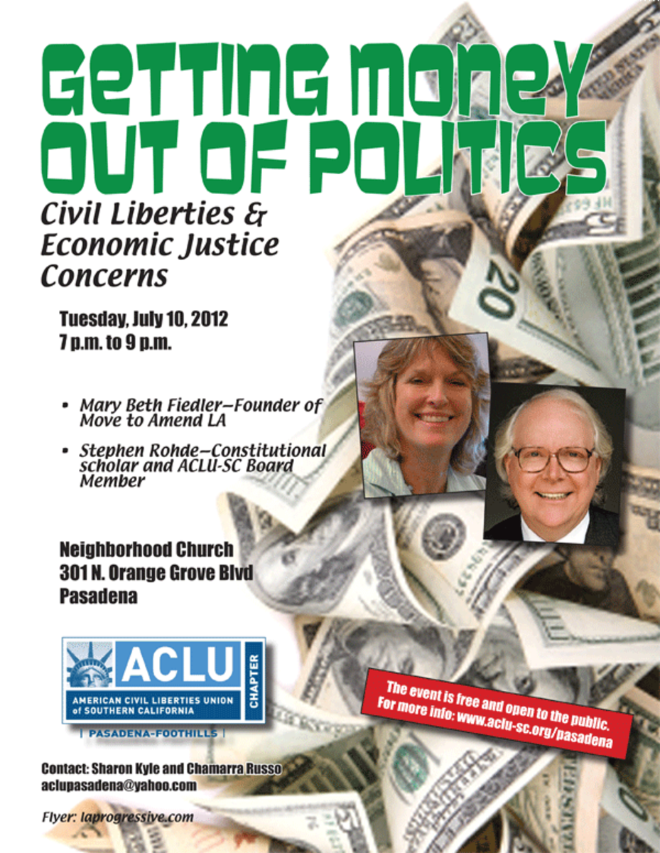 ACLU Money in Politics 600 Forum: Getting Money Out of Politics   Tuesday, July 10th