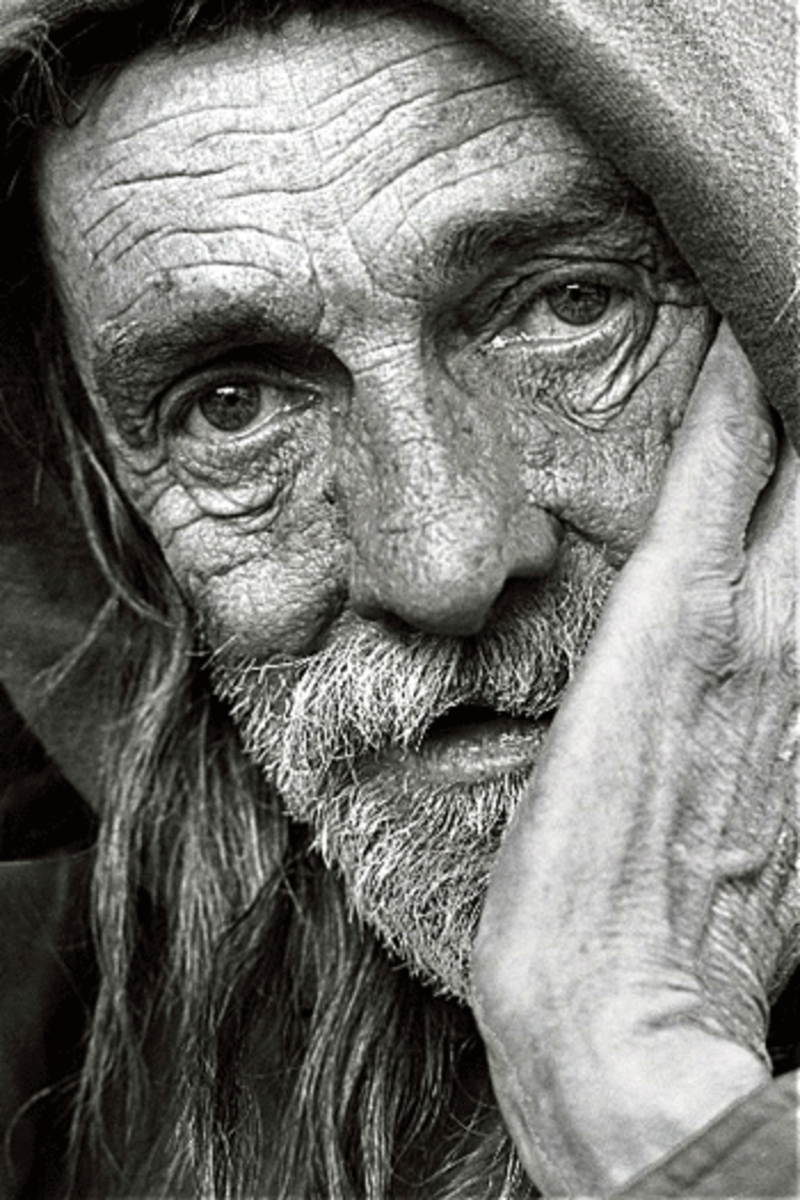 homeless man Herds on the Street