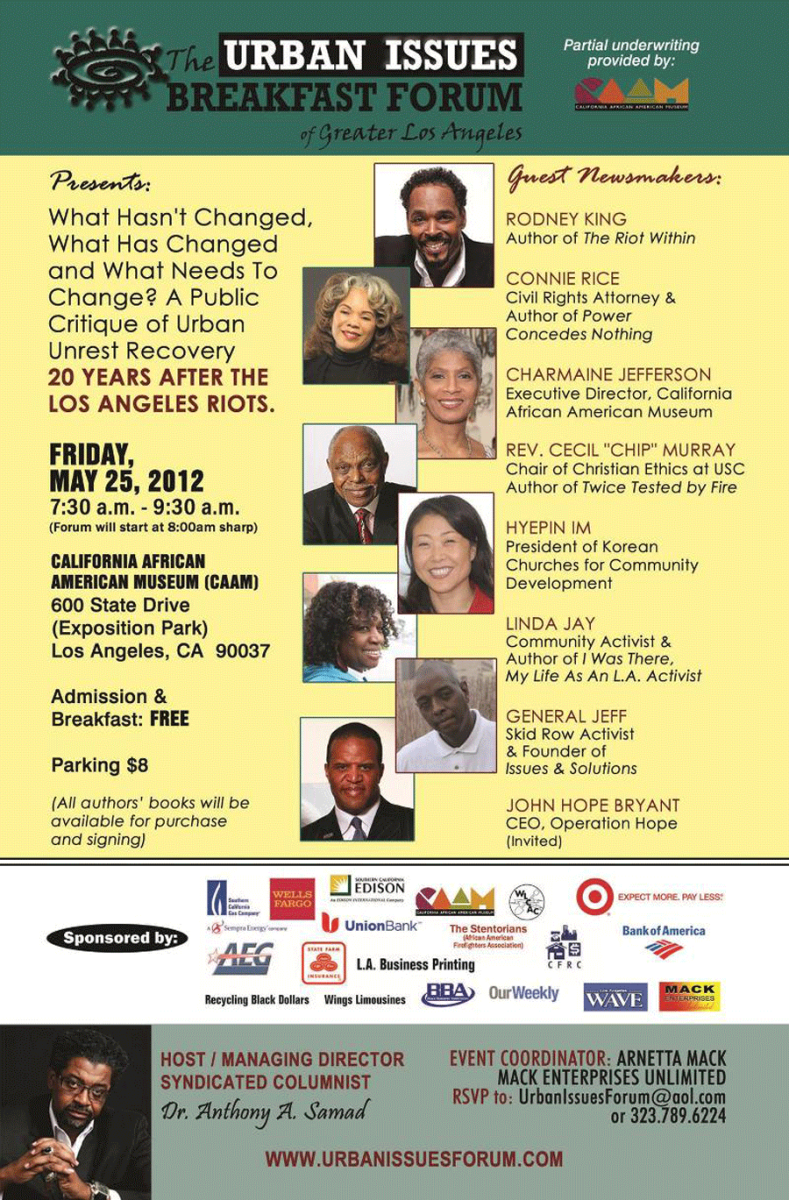 uif 92 riots 600 Urban Issues Breakfast Forum: 20 Years after the 92 LA Riots   Friday May 25th