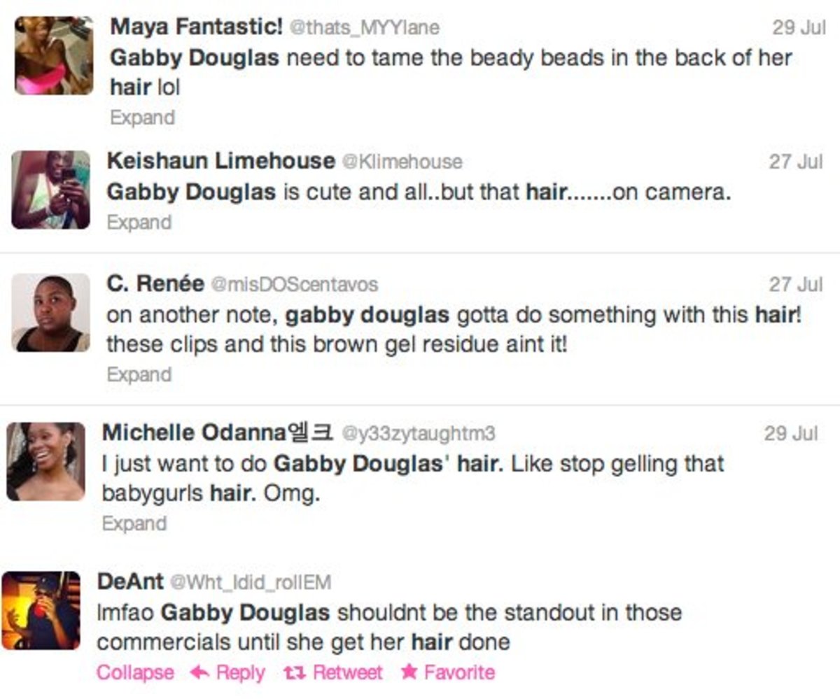 Gabby Douglas Hair Tweets