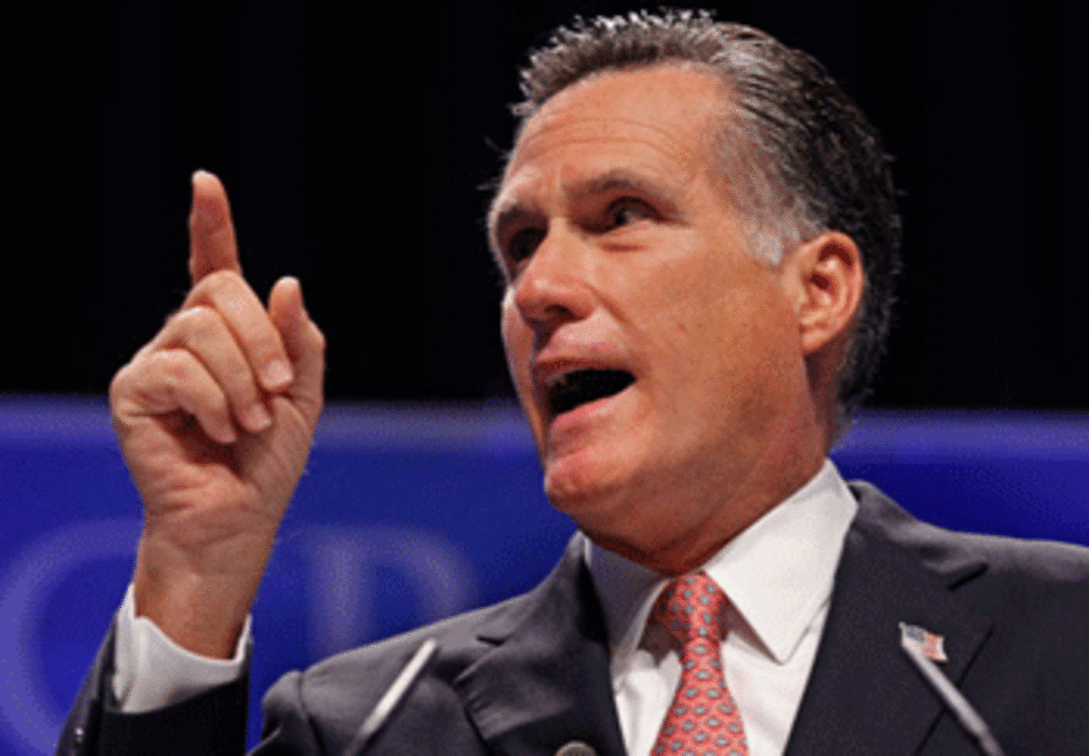 mitt points finger