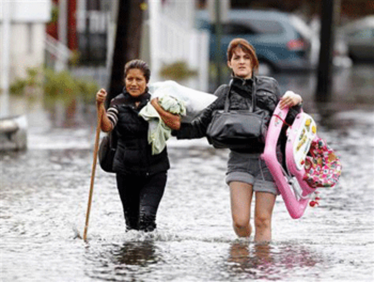sandy flooding Two Hurricanes, Two Networks