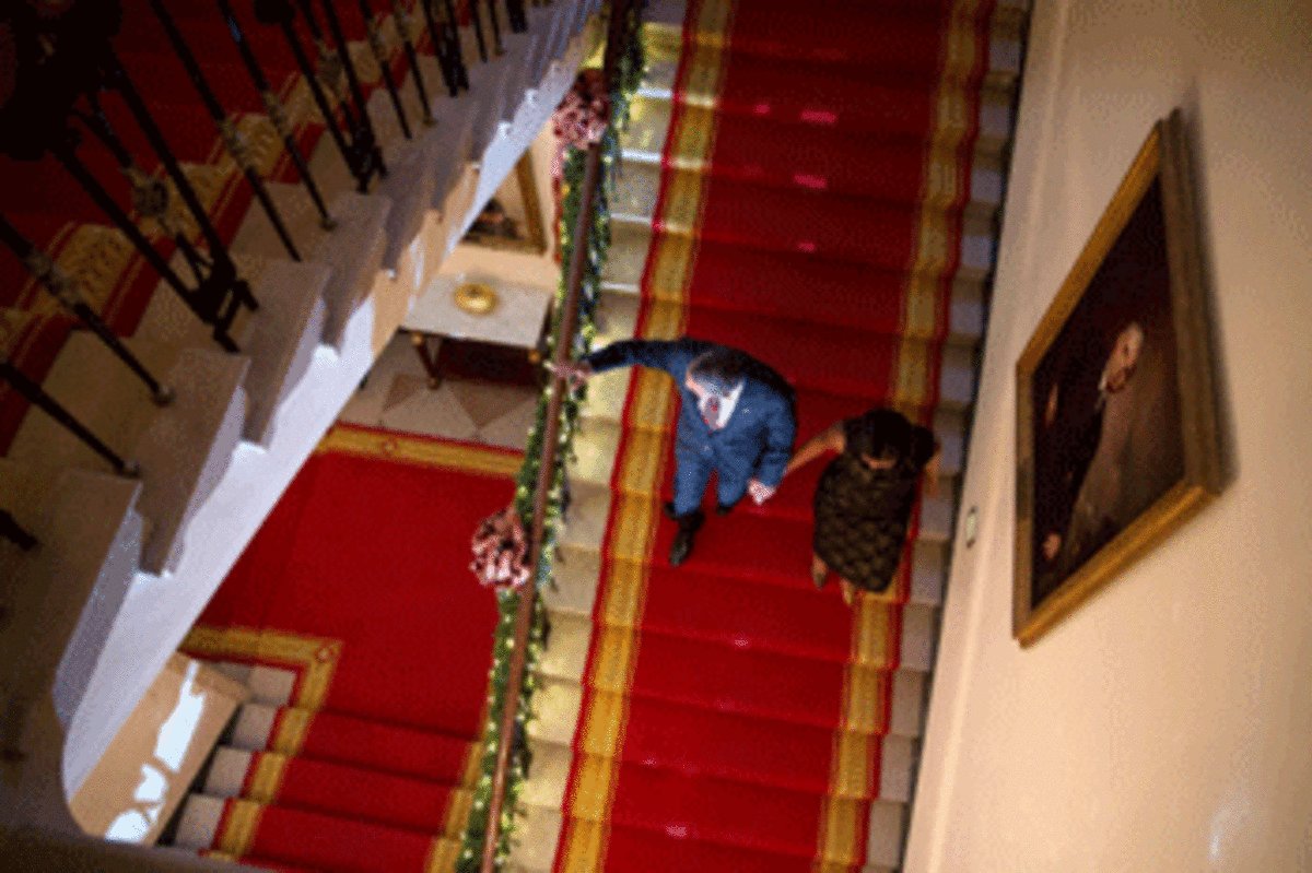 obamas on staircase
