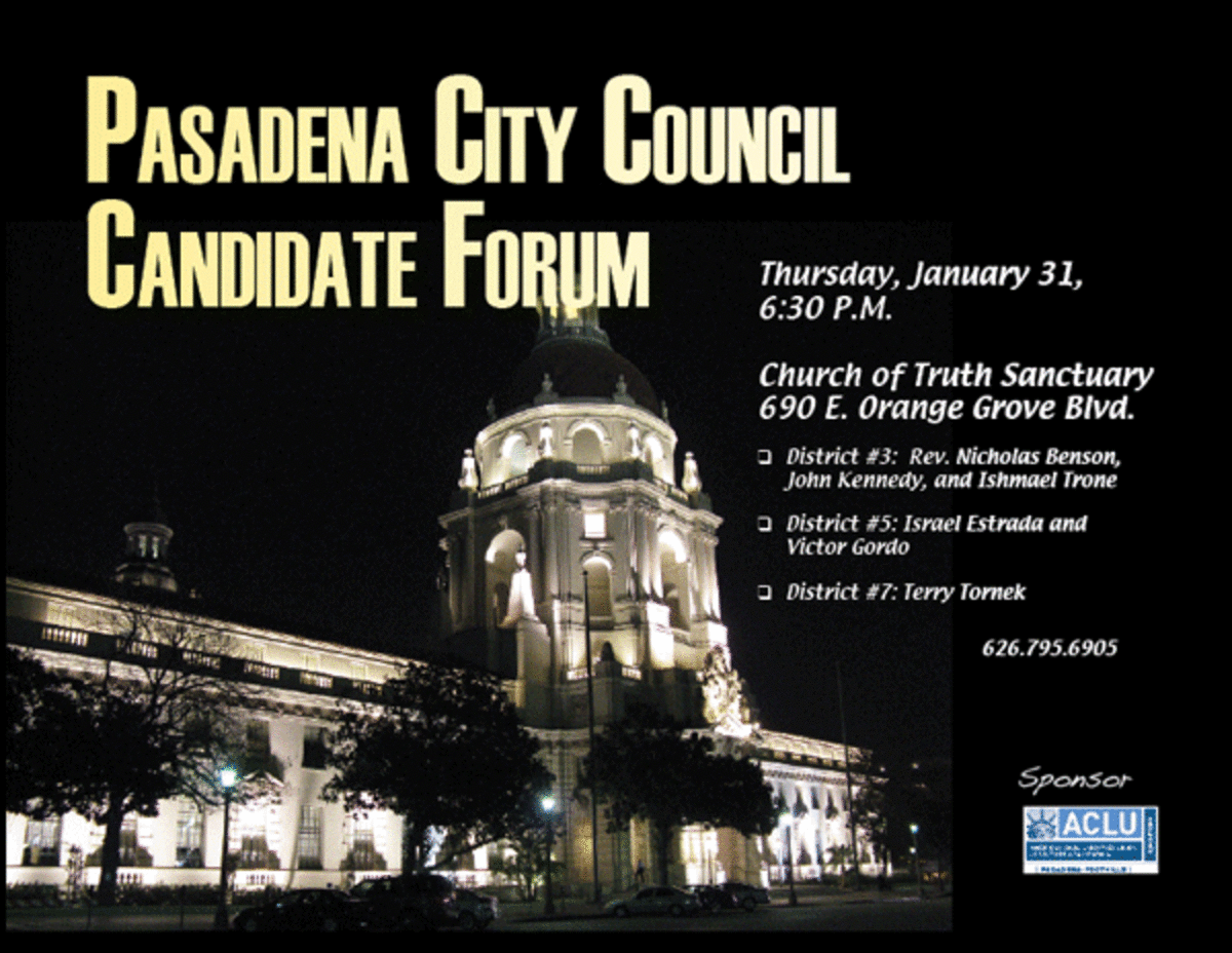 PCC candidate forum photo PCC candidate forum Pasadena City Council, School Board Candidate Forums