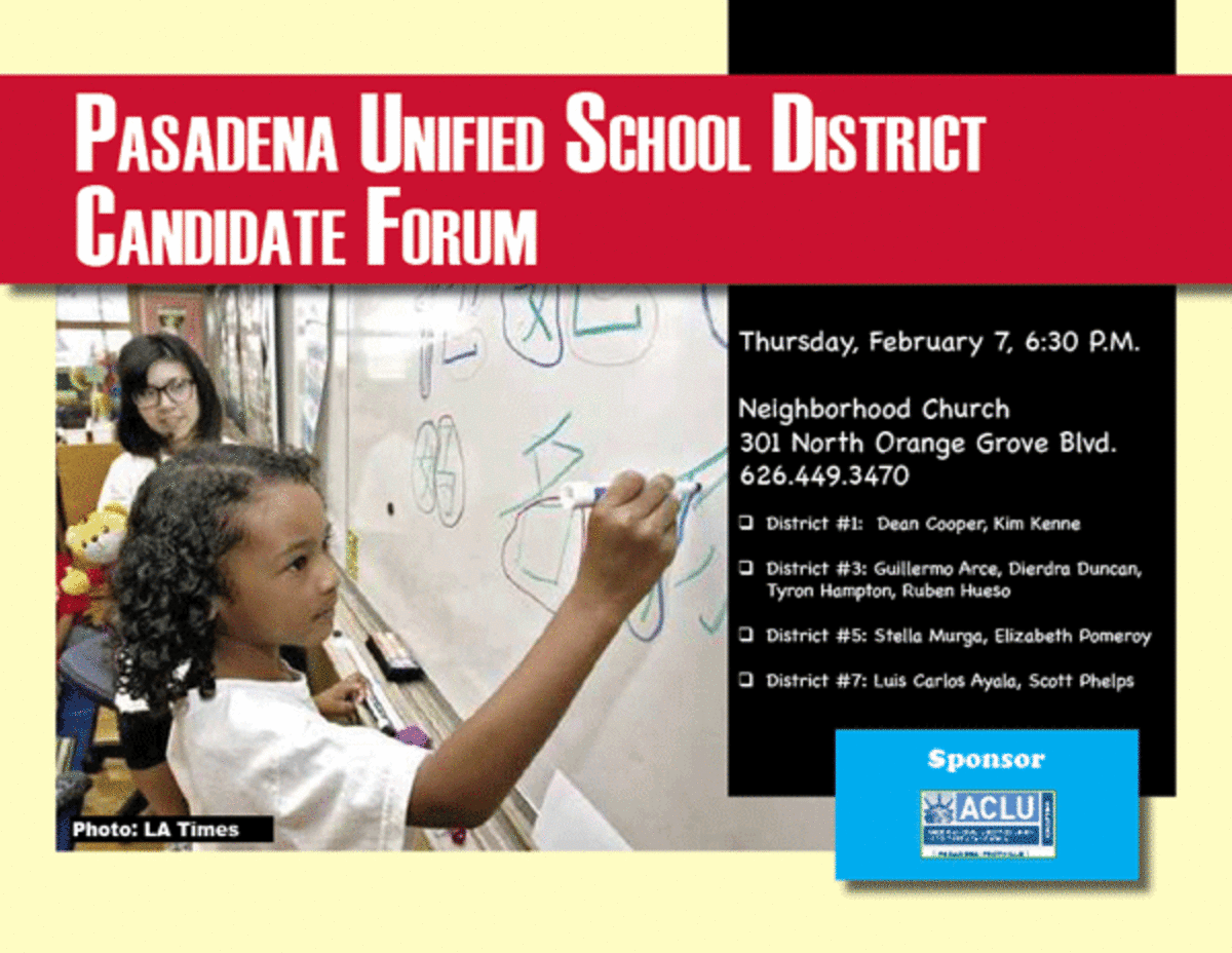 pasadena unified school distric t candidate forum