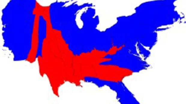 2008 Presidential Election results -- adjusted by population