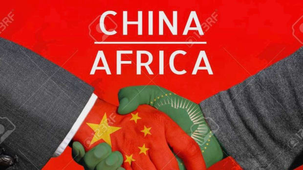 Concept image of  Handshakes between China-Africa, economic relations, Bilateral trade, China invest in  Africa