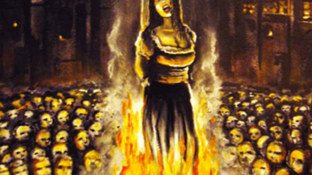 burning witch at stake
