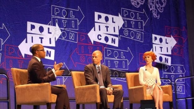 Jonathan Capehart moderates the "How To Beat Trump" talk with attorney Michael Avenatti and comedienne Kathy Griffin, Politicon's best panel.