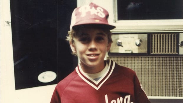 Joe Mathews, pictured in his baseball uniform in 1985. Courtesy of Joe Mathews.