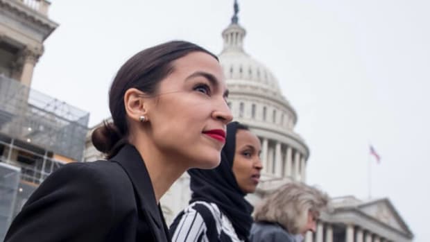 Democratic Reps. Alexandria Ocasio-Cortez and Ilhan Omar at the Capitol on Jan. 4. They and other women of color entering Congress are not cogs of a party machine.