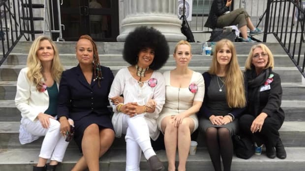 The author (right of center) with several Cosby accusers. (Photos courtesy of author)