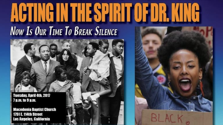 Acting in the Spirit of Dr. King: Now Is Our Time to Break Silence: Tuesday, April 4th