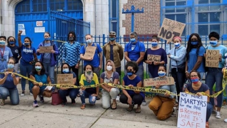 Campus Workers Say, Not Til It's Safe