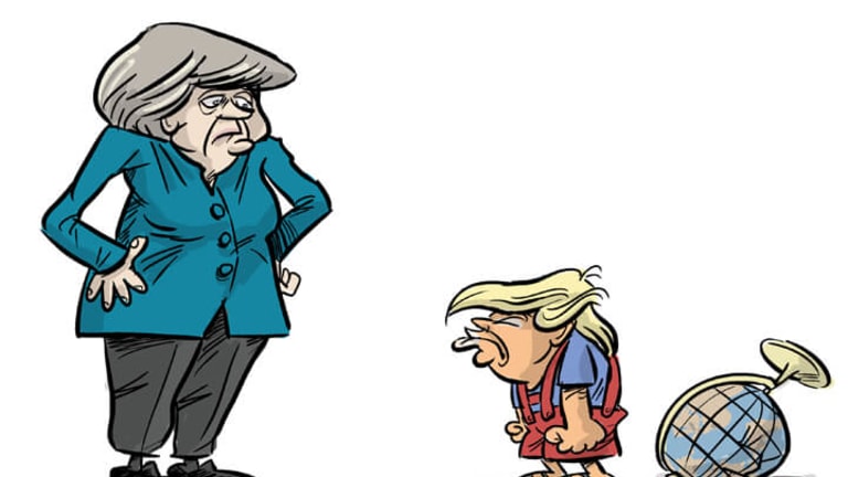 Trump Plays Second Fiddle to Angela Merkel