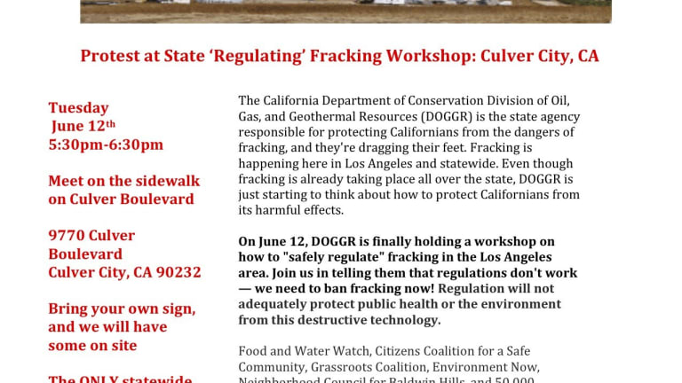 Protest at State "Regulating" Fracking Workshop -- Tuesday, 12 June