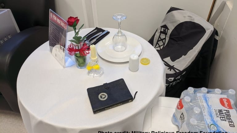 Navy Installation Puts Bible on Missing Man Table, Using Bible Banned by the Navy in 2012!