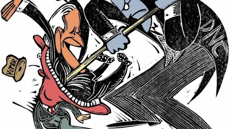 Joe Biden Staggers