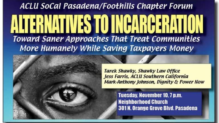 ACLU "Alternatives to Incarceration" Forum: November 10th