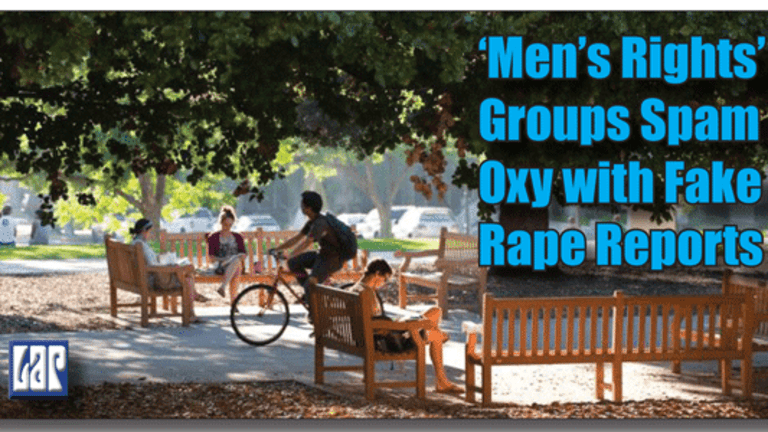 ‘Men’s Rights’ Groups Spam Oxy with Fake Rape Reports