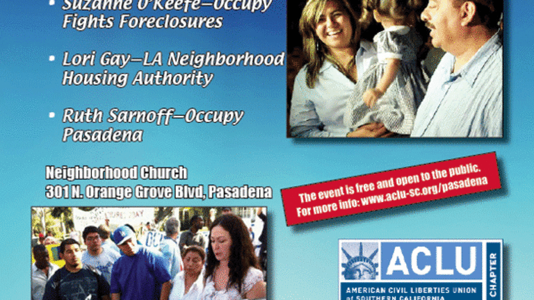ACLU-SC Pasadena/Foothills Foreclosure Forum Returns November 13