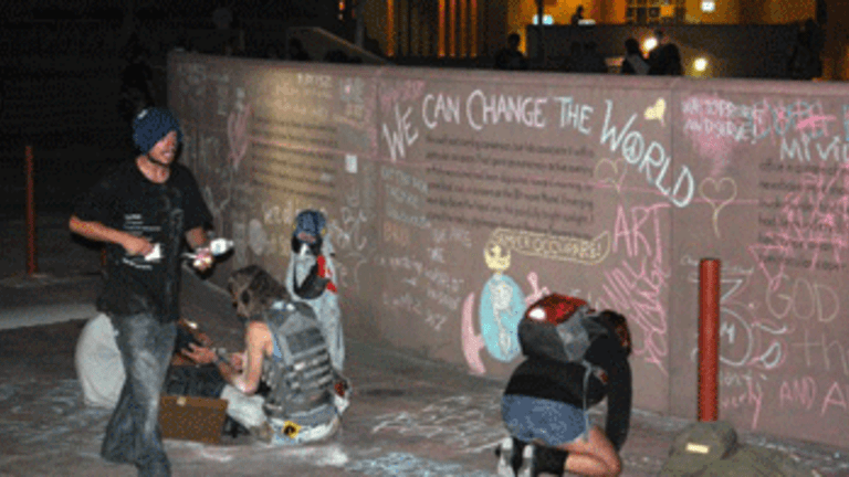 L.A. Police Leave Chalking Protesters Alone