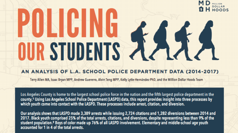 "Policing Our Students" Report Points to New Directions for School Discipline