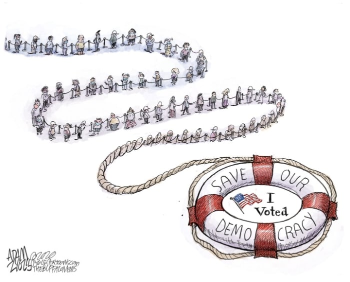 November 3, 2020: Long lines