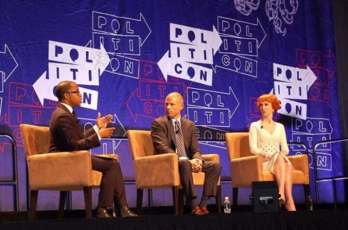 Jonathan Capehart moderates the "How To Beat Trump" talk with attorney Michael Avenatti and comedienne Kathy Griffin, Politicon's best panel.