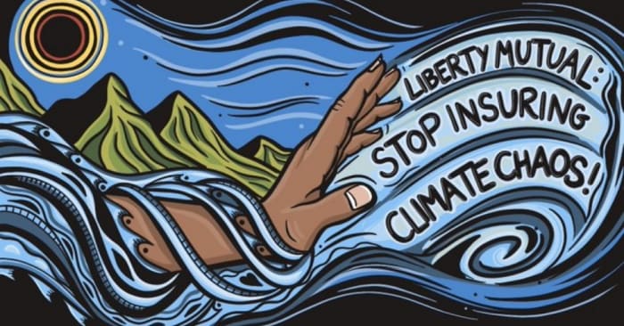 Every April, Liberty Mutual holds an annual meeting for its policyholders to vote on key issues like the company’s Board of Directors. Last year, the annual meeting lasted a whopping six minutes, and Liberty refused to address its role in propping up fossil fuels, despite dozens of questions from concerned customers and frontline communities," writes Sulakshana. "We won’t let them get away with ignoring these voices again this year." (Image: @jessi_designs / via Rainforest Action Network)