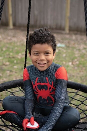 Cree was adopted by his foster parents Jon and Helen Tracy two years ago. When coronavirus hit, the shift to distance learning was a challenge for the 6-year-old. Photo courtesy of the Tracys.
