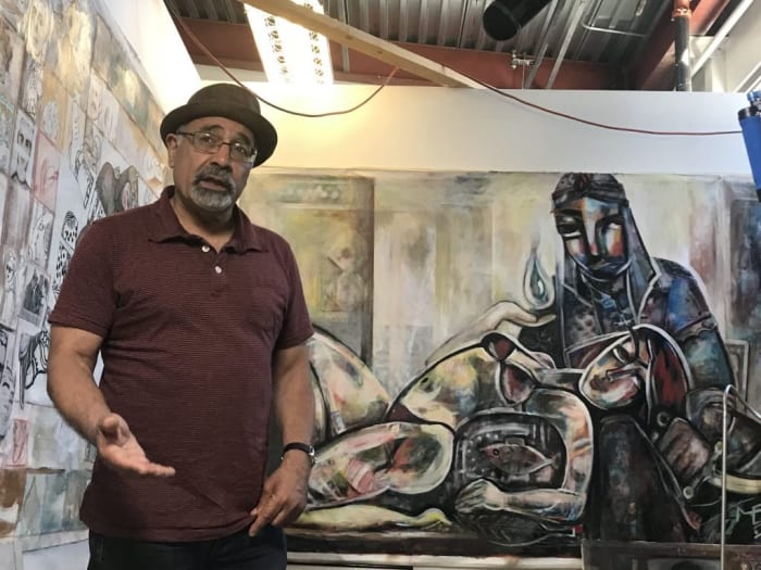 Mokhtar Paki, a subject in the documentary “We Are Here, We Have Always Been Here,” is a visual artist who escaped Iran in the aftermath of the 1979 Revolution. He has a found a warm and welcoming community in the Bay Area that celebrates the arts. (Persis Karim)