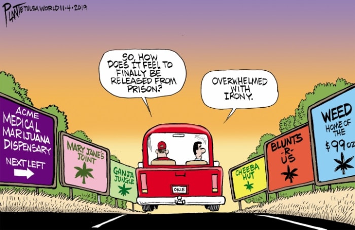 Mass Oklahoma Prison commutation, OK, SQ 780, House Bill 1269, medical marijuana