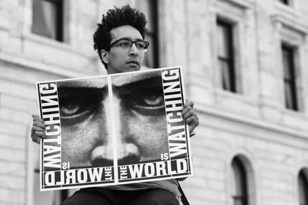 A rally at the U.S. State Capitol in St. Paul, Minnesota after the Jeronimo Yanez verdict. (Photo by Lorie Shaull via Flickr)