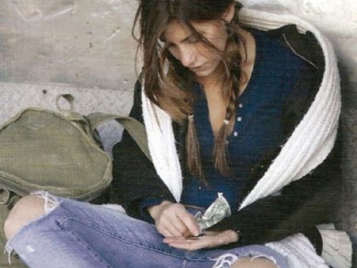 homeless woman