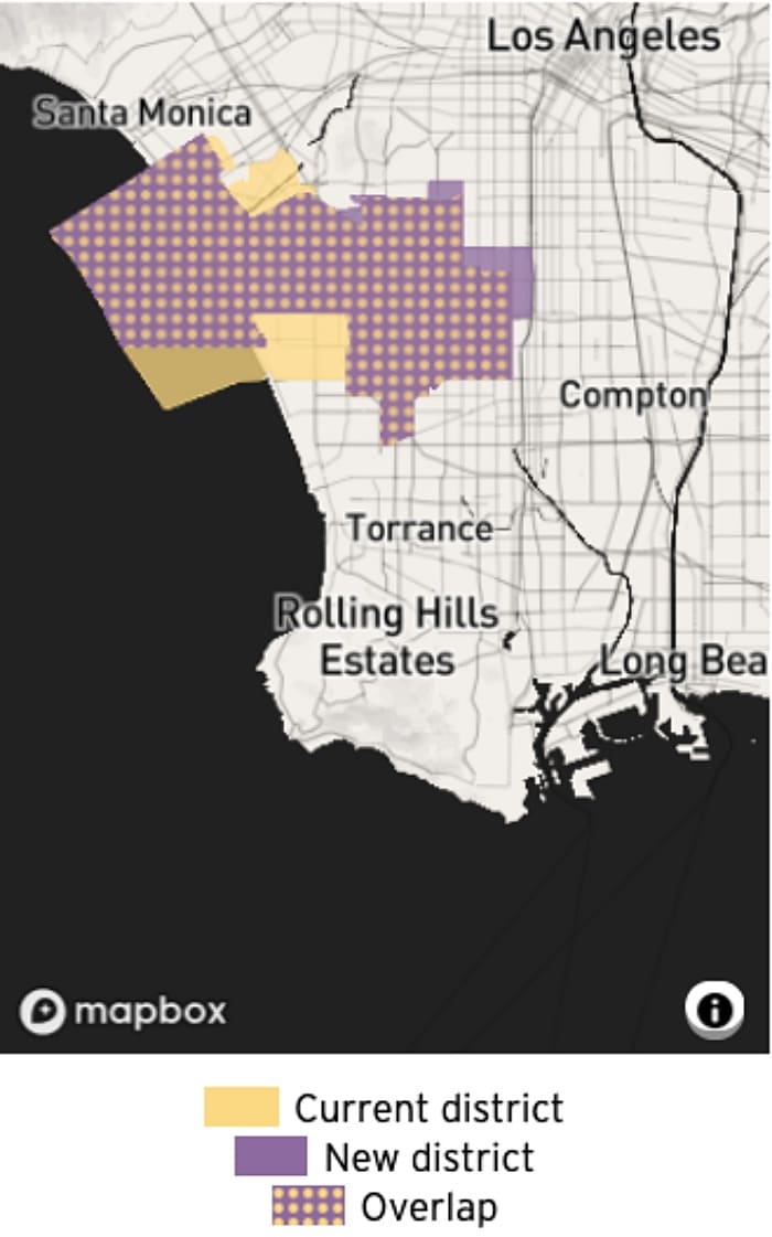 Figure 1: Overlay of the newly redistricted AD62 which becomes AD61 for the primary elections of June 7, 2022. A special election in the old AD62 will be held first, on April 5, 2022. Early voting has already started and vote centers are found here.