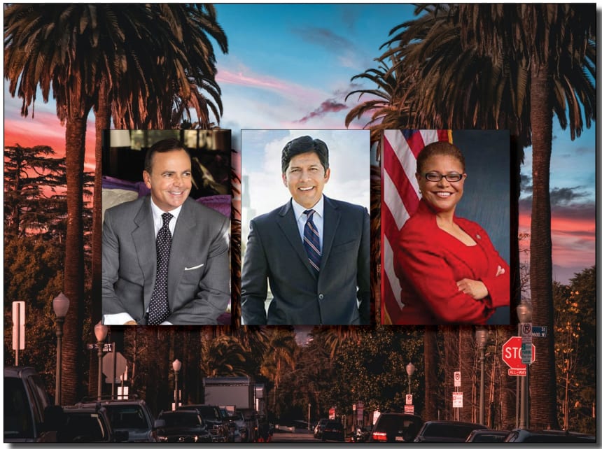Los Angeles mayoral candidates real estate developer Rick Caruso and Rep. Karen Bass are nearly tied in the most recent UC Berkeley Institute of Governmental Studies poll of likely voters. Councilman Kevin de León is in third with 6 percent.