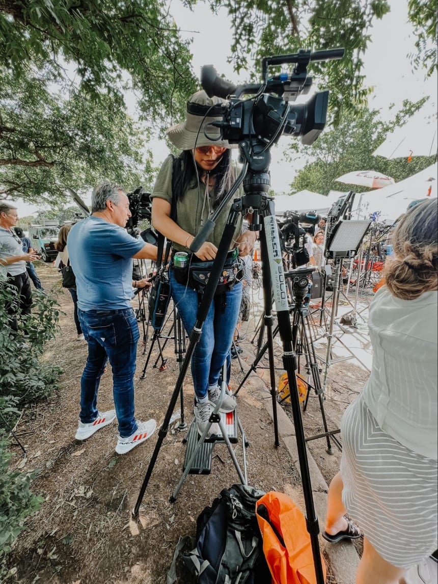 Reuters video journalist Liliana Salgado said she felt numb throughout the day: “You're focusing on the white balance, (and) focusing on if you're going to get that audio right." Photo by Christine Kiernan, Reuters