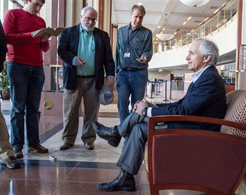 U.S. Sen. Bob Corker speaks to reporters in about the defeat of the United Auto Workers in a three-day election at the Volkswagen plant in the city. (AP Photo/Erik Schelzig)