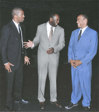 "The Good Negro" at Stella Adler Theatre. Left to right: Damon Christopher, Phrederick Samaj, Austen Jaye. (Photo: Ian Foxx)