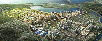 Songdo International Business District: Over the past decade, the South Korean city of Songdo has sprung up on 600 hectares of reclaimed land on the Yellow Sea, 65km south of Seoul. Linked by a 12km bridge to Incheon International Airport, the city is hailed as a sustainably-built experimental prototype of the aerotropolis, an urban development concept with the potential to significantly affect the way we travel.