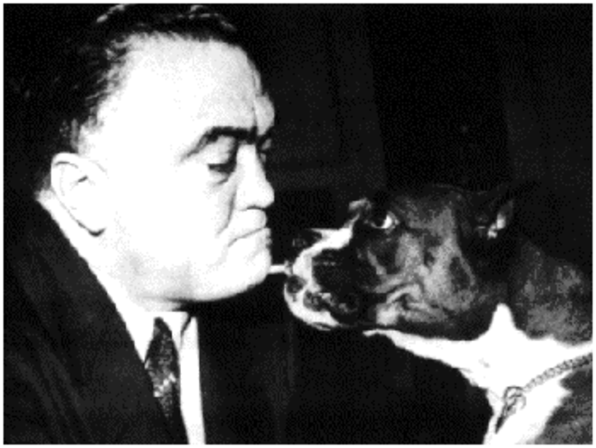 j edgar hoover kisses his dog