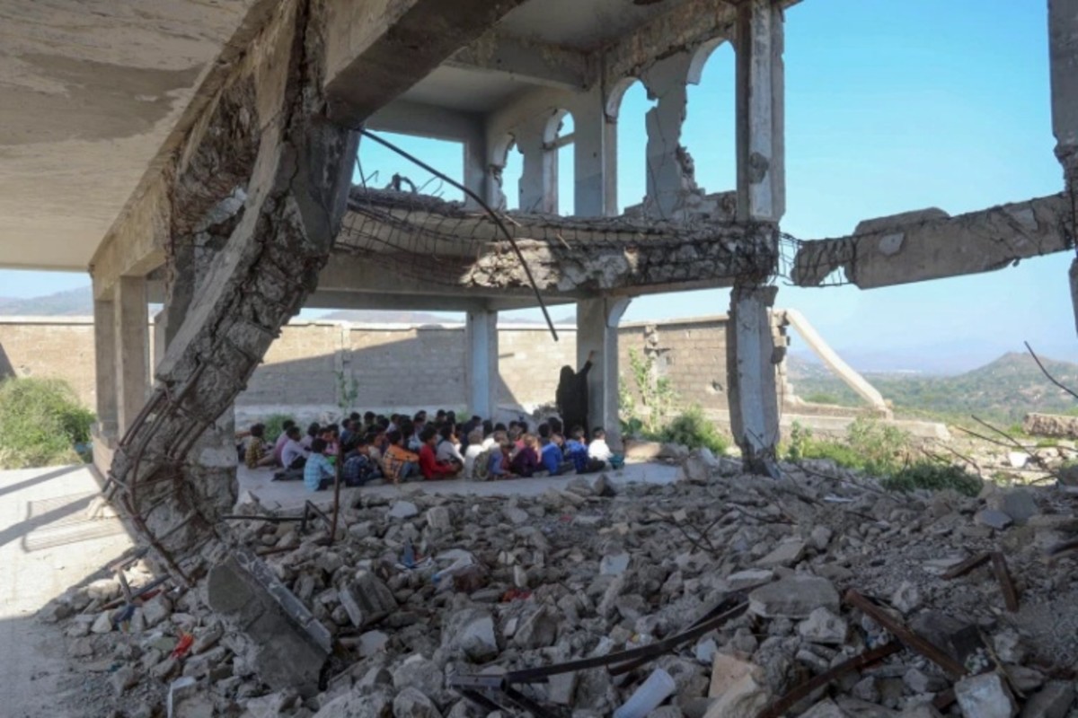 The first day of the 2020 school year in Taiz, Yemen (Ahmad Al-Basha/AFP)